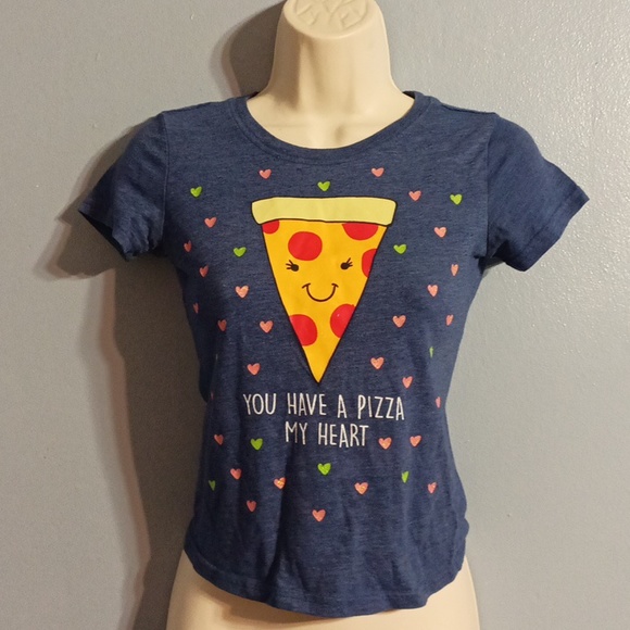Evy of California girls you have a pizza my heart top with a slice of pizza - Picture 5 of 17